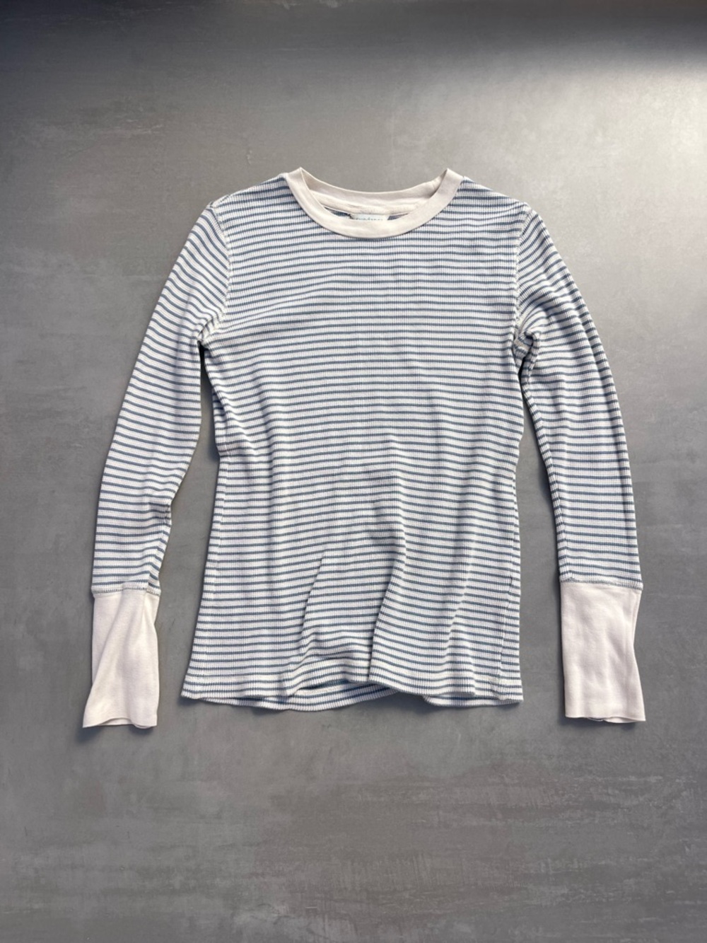 Sundance 100% Cotton Striped Long Sleeve Tee Shirt
